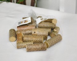 كيس شبك مجموعة قطع خشب اسطواني عريض للديكورات طول 7 - 10 سم